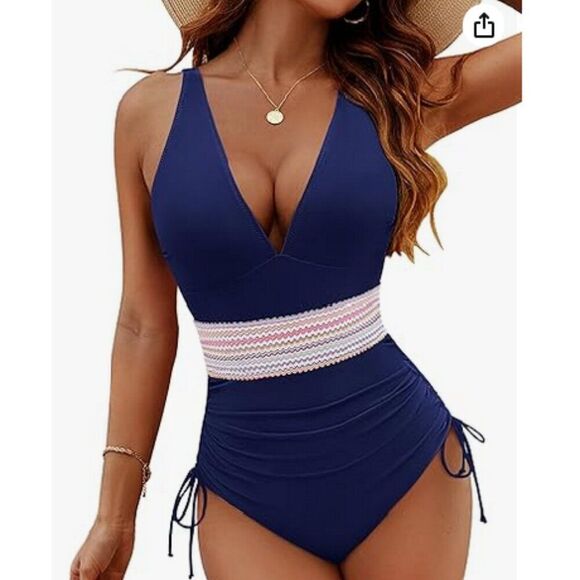 Blooming Jelly Swimsuit Women's Size XL Blue Tummy Control One Piece Beach Swim - Picture 1 of 8